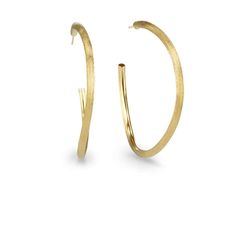 Marco Bicego Jewelry - 18K Yellow Gold Link Medium Narrow Hoop Earrings | Manfredi Jewels Earrings Golden, Marco Bicego, Gold Link, House Gifts, Fine Watches, Large Hoop Earrings, List Style, Gold Hoops, Jewelry Creation