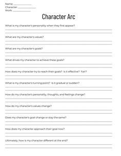 the character worksheet is shown with question marks on it and an image of characters