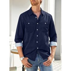 Season:Spring  Summer; Function:Moisture Wicking,Breathable; Fabric:Denim; Sleeve Length:Long Sleeve; Look After Me:Washable,Wet and Dry Cleaning; Gender:Men's; Style:Casual,Fashion; Tops Type:Denim Shirt,Calico Shirt,Jeans Shirt,Chambray Shirt,Button Up Shirt,Casual Shirt,Shirt; Occasion:Vacation,Daily,Going out; Pattern:Plain; Neckline:Collar; Listing Date:07/22/2024 Mens Overshirts, Vacation Clothing, Light Blue Long Sleeve, Mens Outdoor Jackets, Denim Shirt Men, Basic Hoodie, Jeans Shirt, Linen Shirt Men, Hoodies Mens