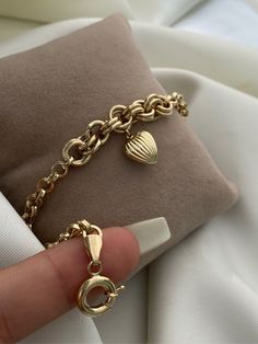 "ITEM DETAILS ❆All our jewelry are hand made with Love. ❆Material: 14K Gold ( 585). ❆Available colors: Gold, Rose Gold, White Gold. ❆Available Sizes: Look Size Option (Contact for different sizes) ❆Each item is made to order ❆ DO YOU LIKE THIS BRACELET? ❆ You can get more information about it below but if you have any questions, just click the \"Message Sergen Vural \" button and I will be very happy to hear from you ☺ PACKAGING ❆Comes ready to gift in a beautiful jewelry box. ❆It comes with a s Elegant Luxury Chain Bracelet With Heart Charm, Luxury Elegant Nameplate Bracelet, Luxury Gold Charm Bracelet With Logo, Luxury Vintage Charm Bracelet For Gift, White Gold Key Heart Bracelet Women, Luxury White Gold Polished Charm Bracelet, Luxury Heart Bracelet As A Gift, Luxury Heart Cut Bracelet As Gift, Luxury Heart Cut Bracelet For Gift