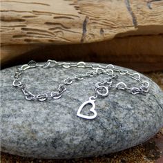 925 Sterling silver platinum-plated high-quality polished heart-shaped link chain bracelet. 'All Day Heart bracelet' heart link chain bracelet with 925 Sterling silver spring ring lock. On the end of the heart link chain is a hollow heart pendant. Due to the shape of the chain, the bracelet can be adjusted easily on your wrist size, and the rest of the chain will be a pendant, with a heart pendant on the end. Available to purchase as a set 'Bracelet + Necklace' in the drop-down with matching 'Al Set Bracelet, Sapphire Earrings Studs, Bracelet Heart, Bracelet Minimalist, Link Chain Bracelet, Hollow Heart, Heart Chain, Silver Spring, Pretty Earrings