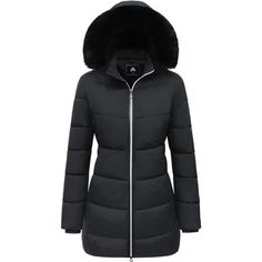 This Women's Warm Down Coats Has A Removable Hood And Hood Hair, Giving You More Options For Your Winter Ensemble. This Winter Coat Is Filled With A Lot Of Insulation And The Density Of Polyester Is 65% Higher Than What Is Usually Found In The Market. It Ensures That You Stay Warm In The Cold Weather. With Windproof Ribbed Cuffs And High Density Fabric, It Has Good Windproof In Winter Windy Weather. Don't Let The Winter Wind Make You Shiver, It Will Make You More Comfortable In Winter. The Simpl Winter Nylon Parka With Zipper Closure, Black Hooded Insulated Puffer Jacket, Fitted Nylon Outerwear With Fleece Lining, Black Nylon Puffer Jacket For Winter, Fitted Winter Puffer Jacket With Fleece Lining, Fitted Winter Outerwear For Cold Weather, Black Winter Puffer Jacket With Detachable Hood, Black Puffer Jacket With Detachable Hood For Winter, Fitted Black Nylon Outerwear