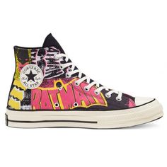 Converse Men's Batman Chuck 70 High '80th Anniversary Canvas Sneakers - Black/Hot Pink/Egert 167317c All Season Lace-Up Closure Slip-Resistant, Lightweight Rubber Sole Classic Rounded Toe Flat Heel New, In Original Box Multicolor Logo Print Sneakers For Streetwear, Converse Graphic Print Sneakers For Streetwear, Converse Sneakers With Graphic Print For Streetwear, Retro Yellow High-top Sneakers With Rubber Sole, Retro Converse Sneakers For Sports, Retro Yellow Sneakers With Vulcanized Sole, Retro Converse Sneakers For Streetwear, Converse Lace-up Sneakers With Graphic Print, Converse Sneakers With Graphic Print And Lace-up