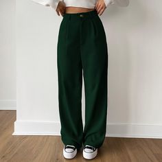 Office Lady Pants Solid Straight Leg Women Casual Trousers Work Pants Woman Wide Leg High Waist Women's Office, Maxi Pants, Corduroy Pants Women, Womens Office, Pants Style, Pant Length, Women Maxi, Style Office, Pants Straight