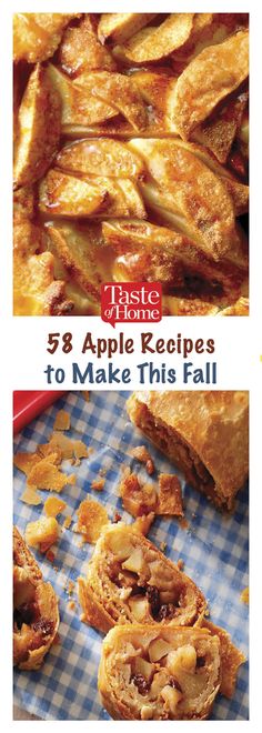 the cover of taste of home's 52 apple recipes to make this fall, including pies