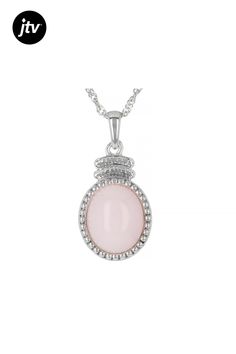 12x10mm Oval Cabochon Pink Opal Rhodium Over Sterling Silver Solitaire Pendant With 18"Singapore Chain. Measures Approximately 1.03"L x 0.50"W. 2.5mm bail. Lobster clasp with 2"extender. White Gold Oval Pendant With Cabochon, Oval Sterling Silver Necklace With Lobster Clasp, Nickel-free Oval Silver Necklace, Oval Nickel-free Silver Necklace, Elegant Oval Nickel Free Necklace, Oval Cabochon White Gold Jewelry, Elegant Oval Nickel-free Necklace, Polished Finish Oval Cabochon Necklace, Classic Sterling Silver Necklace With Oval Cabochon