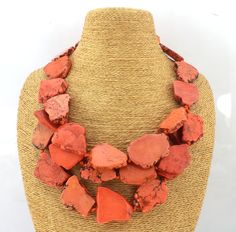 🌟We will package your necklace with beautiful silk bag.(Random color ) ♥Material: Turquoise  ♥Model:TN03 ♥ Beads Size: 25x35mm  (Approx) ♥Necklace Length:20-21 inches ♥ Shape:Slab ♥ Color:  Orange ♥ Body: please look at picture ♥All measurements approximate ♥After we receive your order, we will choose the best quality pearl design necklaces, bracelets, and earrings for you. ♥We can customize necklaces, bracelets, or earrings for every pearl in our store. ♥If you have any special requirements, please contact me directly. ----------------------------------------------- 📢 Delivery Time: ❤Normally, your package will be shipped within 2 working days (excluding holidays in China). ❤The normal shipping time is approximately 2-4 weeks. ❤The shipping time for Express is approximately 5-7 working Turquoise Statement Jewelry, Chunky Turquoise Necklace, Turquoise Beaded Necklace, Western Necklaces, Turquoise Statement Necklace, Pearl Necklace Designs, Orange Turquoise, Pearl Necklace Wedding, Pearl Jewelry Wedding