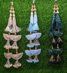 Indian Handmade Beaded Lahenga Latkan Tassels for Saree HandBags Hangings Dupatta Bridal Wedding dress for Women pair of 2 pcs Size - 30 cm Length  Item Description You can use this Beautiful pair of tassle for several DIY projects.  *These beautiful Tassel Latkans are used as the accessory for Lahenga and saree , but u can use according to your need and your innovative ideas. * Package contains 2 Latkan / 1 Pair you can use these latkans in various ways Craft Projects Designing Home Decoration Festive celebrations. Evening and party Apparels. Home décor items Apparel & Fashion Scarves n Stoles Headband, hats Table cover, curtains, Pillow covers, Cushion cover Shoe designing Headband, hats Table cover, curtains Designing stylish blouses Ship From New Delhi, India 2 Latkan / 1 Pair Tassels For Saree, Latkan Tassels, Dupatta Bridal, Wedding Dress For Women, Stylish Blouses, Bridal Wedding Dress, Tassels Fashion, Fashion Scarves, Bridal Lehenga Choli