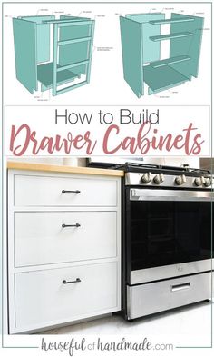 the instructions for how to build drawer cabinets