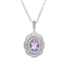 Make an elegant impression by donning this scintillating pendant that showcases a light purple amethyst surrounded by chrome marcasite. From Dallas Prince. Purple Stuff, Purple Jewelry, Purple Amethyst, Light Purple, Dallas, Prince, Amethyst, Jewelry Necklaces, Pen