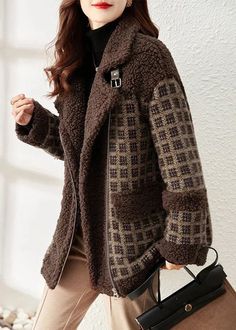 Brown Coat Women, Brown Winter Coat, Women Outerwear, Coat Winter, Cotton Coat, Brown Coat, Wool Blend Coat, Woolen Coat, Fleece Coat