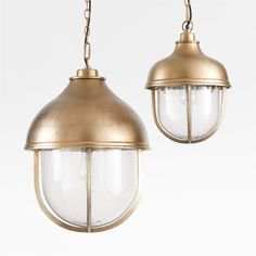 North Large Brass Cage Pendant Light by Leanne Ford + Reviews | Crate & Barrel Milk Glass Pendant Light, Antique Pendant Light, Bronze Pendant Light, Cage Pendant Light, Cage Light, Lantern Floor Lamp, Dome Pendant Lighting, Lighting Chandeliers, Bronze Chandelier