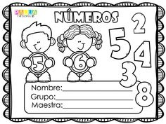 a number poster with numbers for children to color and write on the front, in spanish