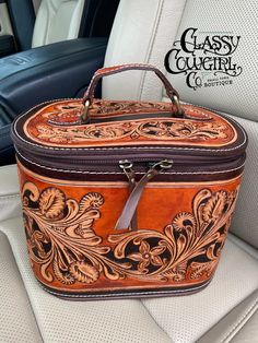 Tooled Makeup Travel Case ADBGA345 – Classy Cowgirl Co. Leather Tooling Patterns Handbags, Western Country Gifts, Cowhide Travel Jewelry Case, Western Accessories Handbags, Western Purse Storage, Luxury Hand Tooled Satchel For Everyday Use, Christmas Gifts For A Cowgirl, Cowgirl Accessories Handbags, Jewlery Holder