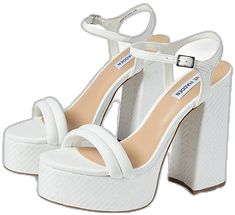 Heeled Sandal, Shoes White, A Smile, Steve Madden, Women's Shoes, Womens Sandals, Sandals Heels, Women Shoes, Collage