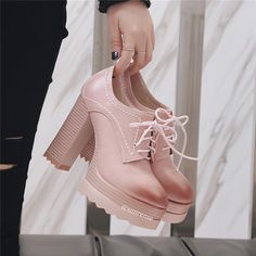 Customized Product. Ship In 4-10 DaysFabric Material: PuColor: Pink. Beige. Brown. BlackPlatform Height: 3cm/1.18"Heel Height: 11cm/4.33" Ankle Boots High Heel, Patent Leather Oxfords, Halter Dress Short, Platform High Heel Shoes, Round Toe Shoes, Kawaii Fashion Outfits, High Heels Shoes, Black Platform, Lace Up Ankle Boots