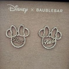 New In Box Disney Baublebar Minnie Mouse Bride Rhinestone Earrings. Perfect Gift For The Disney Lover Who Is Also A Bride-To-Be! Disney Bachelorette Party Favors, Disney Bachelorette Party, Disney Baublebar, Disney Bachelorette Parties, Disney Bachelorette, Disney Lover, Disney Jewelry, Bachelorette Party Favors, Box Color