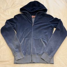 Amazingly Awesome Blue Ombr Original Juicy Couture! Never Worn But No Tag. How Was This Hiding In My Closet And Now It’s Too Small! My Loss Is Your Gain. Terry Cloth Fabric Soft On Inside. Classic Juicy Jacket With The Signature “J” Pull. Vintage From Back When They Were Made In The Us Of A. See Pics For Measurements. From No Smoke Home. Fitted Blue Outerwear For Loungewear, Juicy Jacket, Early 2000s Outfits, Juicy Couture Track Suit, Juicy Couture Jacket, 2000s Outfits, Thrifted Outfits, Cloth Fabric, Couture Tops