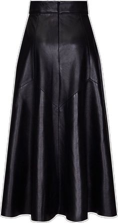 Fitted Flared Leather Skirt, Relaxed Knee-length Leather Skirt, Relaxed Flared Leather Skirt, Leather Relaxed Fit Lined Skirt, Leather Lined Midi Skirt, Leather Midi Skirt With Lining, Leather Midi Skirt For Work, Elegant Long Leather Skirt, Spring Leather Midi-length Skirt