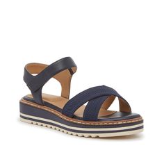 Kelly & Katie-Amiri Sandal Enjoy all of the adventures of summer in the Amiri sandals from Kelly & Katie. Featuring a wedge heel for sturdy steps, a hook & loop closure for a secure fit, and a padded footbed for all-day comfort. Complete with crisscrossing straps for a stylish touch. Semi Annual Sale, Navy Fabric, Active Wear Outfits, Hush Puppies, Summer Accessories, Wedge Heels, Accessories Shop, Criss Cross, Active Wear