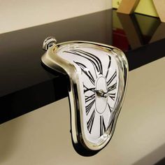 Melting Clock - ZenQ Designs Dali Clock, Novelty Clocks, Home Office Shelves, Melting Clock, Dali Paintings, Wall Watch, Shelf Clock, Unique Clocks, Clock Art