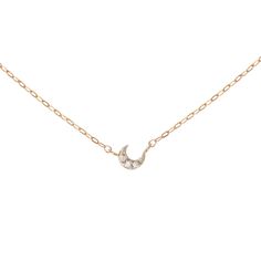 A tiny shining sliver of a moon. Elegant Half Moon Necklace, Delicate Round Moon Phase Necklace, Elegant Moon-shaped Necklace With Delicate Chain, Elegant Moon Shape Clavicle Chain Necklace, Dainty White Gold Moon Charm Jewelry, Fine Jewelry Crescent Necklace As Gift, Minimalist Half Moon Necklace With Adjustable Chain, Elegant Jewelry With Adjustable Chain And Moon Shape, Elegant Jewelry With Moon Shape And Adjustable Chain