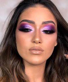 Purple Eyeshadow Looks, Purple Makeup Looks, Make Up Designs, Mekap Mata, Purple Eye Makeup, Purple Makeup, Smink Inspiration, Beauty Make-up, Makijaż Smokey Eye