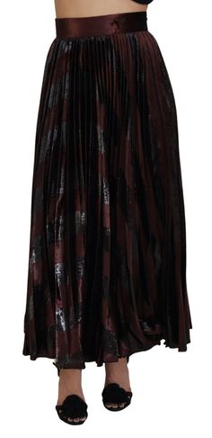 Dolce & Gabbana Brown Polyester High Waist A-line Maxi Skirt Velvet Pleated Skirt, High Heel Stiefel, Skirt Model, Maxi Rok, Velvet Skirt, Dolce E Gabbana, Women Maxi, Blazer Outfits, Dolce & Gabbana