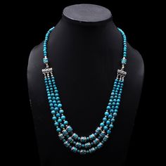 "Product Details : Item Code : DGC1497 Gemstone Name : Turquoise Chain Style : Beaded Beads Shape : Smooth Round Beads Size : 4mm to 7.5mm Approx Length : 23\"Inch Approx Weight : 260 Cts. Approx Color : Blue Customization : Available Please Feel Free To Contact If You Have Any Query." Turquoise 8mm Beads For Jewelry Making, Bohemian Blue Turquoise Necklace With 8mm Beads, Traditional Blue Jewelry With 8mm Beads, Traditional Turquoise Jewelry With 8mm Beads, Turquoise Bead Jewelry, Layered Beaded Necklaces, Engagement Gifts For Her, Round Bead Necklace, Turquoise Bead Necklaces