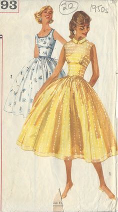 1950 Style, Vintage Clothes Patterns, Vintage Vogue Sewing Patterns, 1950 Fashion, Vintage Dress Patterns, Fashion 1950s, 1950s Style, Retro Mode, Couture Vintage