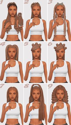 the different types of braids are shown in this screenshote screengrafi