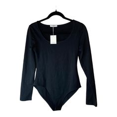 Black Long Sleeve Body Suit By Mangopop Size M Nwt..19&1/2". Length 24". Fall Black Elastane Bodysuit, Casual Black Elastane Bodysuit, Fall Cotton Bodysuit, Casual Black Bodysuit For Fall, Black Stretch Cotton Bodysuit, Long Sleeve Body Suit, Tops Black, Body Suit, Long Sleeve Bodysuit