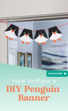 You'll LOVE THIS Holiday Banners DIY Penguin Banner Tutorial. These little penguins are so flipping cute! Waddle on over to see Misty create some adorable little penguins in this week's tutorial. Diy Penguin, Cool Birds, Banner Tutorial, Table Runner Tutorial, Rag Rug Tutorial, Patriotic Projects, Cushion Tutorial