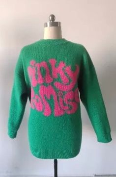 Pink and Green Pinky Promise Sweater For Her  -Pullover Knitted Sweater - S, M, L , XLarge -Perfect Gift for Her *due to the light and screen difference the color may be slightly different. Cozy Crew Neck Sweater With Graphic Print, Green Winter Sweater With Letter Print, Green Letter Print Sweater For Winter, Green Long Sleeve Sweater With Letter Print, Green Graphic Print Sweater For Spring, Green Long Sleeve Sweater With Graphic Print, Green Letter Print Crew Neck Sweater, Oversized Green Letter Print Sweater, Oversized Green Sweater With Letter Print