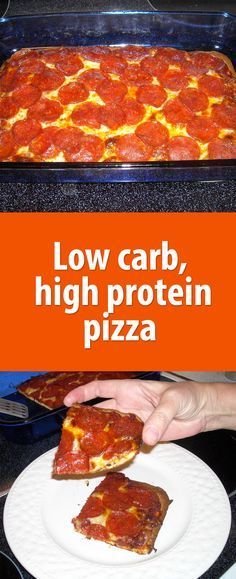 YUMMY! No wheat, no yeast. Perfect for a low carb, high protein diet. Low Carb High Protein Diet, High Protein Pizza, 1200 Calorie Diet Meal Plans, High Protein Low Carb Diet, Protein Pizza, Diet Protein, Low Carb High Protein, Protein Dinner, High Protein Low Carb Recipes