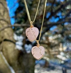 Grab a Rose Quartz Heart Pendant necklace from PaysPrettyPieces on Etsy - linked below❤️‍🔥 #crystals #crystalhealing #crystalshop #crystalgifts #giftsforher #giftforhim #giftsformom #giftsforboyfriend #giftsforfriends #giftsforteachers #giftsforteens #giftsforbestfriend #giftsforgirlfriend #giftsforgrandma #giftideasforher #crystalmagic #crystalheart #crystaljewelry #jewelry #goldjewelryideas #silverjewelryforwomen #necklace #braceletideasaesthetic #necklacesets #amethyst #amethystjewelry #opal #opalite #citrine #citrinecrystal #sunnecklace #sunpendant #rosequartz #quartz #quartzcrystals #rosequartznecklace #valentinesdaygift #valentines #galentines Pink Gemstone Heart Necklace For Gift, Pink Gemstone Heart Necklace Gift, Pink Heart Gemstone Pendant Necklace, Pink Heart Gemstone Necklace For Gift, Pink Gemstone Heart Necklace, Pink Crystal Necklace For Valentine's Day, Spiritual Heart-shaped Rose Gold Jewelry, Spiritual Rose Gold Heart Jewelry, Heart-shaped Crystal Necklace With Natural Stones For Healing