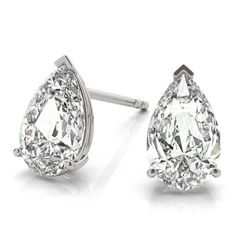 GIA Certified Pear Shape Diamond Stud Earrings Clarity: SI1 Color: G-H Total weight of diamonds: 2 carats Available in friction back or screw back Pear Diamond Earrings, Round Cut Diamond Earrings, The Bling Ring, Pear Cut Diamond, Moissanite Earrings, Single Stone, Solitaire Diamond, Diamond Stud Earrings, Earring Type