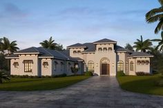 this is an artist's rendering of a luxury home in the floridan style