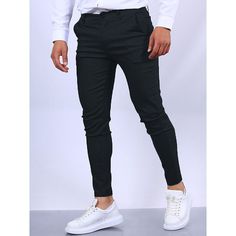 Season:Spring  Summer; Fabric:100% Cotton; Gender:Men's; Style:Streetwear,Fashion,Casual; Occasion:Outdoor,Going out,Daily; Fit Type:Regular Fit; Function:Comfort,Soft,Breathable; Waistline:Mid Waist; Pattern:Plain; Design:Pocket; Pants Type:Chino Pants,Trousers,Chinos; Front page:FF; Listing Date:03/15/2023; Hips:; Length:; Waist:; Fit US Size:null; Fit UK Size:null; Fit EU Size:null Casual Slim Fit Solid Color Bottoms, Casual Solid Color Slim Fit Bottoms, Fitted Casual Dress Pants Solid Color, Fitted Casual Dress Pants In Solid Color, Casual Slim Work Pants, Casual Slim Workwear Pants, Black Slim Casual Pants, Casual Black Slim Pants, Black Slim Fit Bottoms For Summer