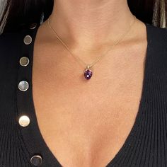 This Beautiful Purple Amethyst & Diamond Pendant Necklace Is Crafted In 18k Rose Gold. Bail Is Set With Tiny Diamonds Weighing 0.03cttw. Amethyst Weight: 7.80cts. Pendant Size: 16.00mm. Chain Length: 17.00 Inches. Comes With Box And Certificate. Id: 048378 Luxury Purple Diamond Necklace, Luxury Purple Diamond-cut Jewelry, Luxury Purple Pendant Necklace, Luxury White Gold Amethyst Necklace, Elegant Purple Diamond Necklace, Luxury Purple Necklace For Anniversary, Luxury Purple Necklaces For Anniversary, Luxury Purple Jewelry Gift, Luxury Yellow Gold Amethyst Necklace