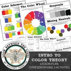 the color wheel worksheet with three different colors