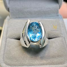 Ring Details - Natural Swiss Blue Topaz - Main Stone Size: 12.00x10.00mm (Approximate) - Ring Front Width: 15.5mm - Band Width: 5.8mm - Band Thickness: 2.00mm - Gross Weight: 15.00 grams - Handmade Ring - Sterling Silver 925, Hallmarked - Dimensions and Weight Depend on Variations in Sizes. - Available in all Sizes (Please ensure accurate ring sizing) - DM for Customizations **Note - Our Products are Made to Order According to Customer Expectations, So It May Take Some Time. We Work on Our Produ Special Ring, Swiss Blue Topaz, Unique Ring, Ring Unique, Blue Topaz Ring, Topaz Ring, Hand Engraving, Rings Statement, Unique Rings