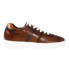 Ivan Troy Handcrafted Italian leather Brown Leather Sneakers for men, full grain calfskin leather and leather lining, these dress shoes offer a handsome look, and they go nicely with everything, and also your feet will be comfortable and breathable in these Italian dress shoes. Don't miss the chance to take these designer handmade leather dress shoes home. Soft Italian nappa calf is lightly padded, then stitched and burnished for comfort and luxury. This is the finest quality sneaker (which in I Brown Leather Lace-up Shoes With Perforated Toe Box, Brown Leather Shoes With Perforations And Round Toe, Brown Low-top Leather Shoes With Leather Sole, Masculine Leather Lace-up Oxfords, Masculine Brown Leather Shoes With Stitched Sole, Brown Leather Oxfords With Perforated Toe Box, Brown Perforated Low-top Leather Shoes, Brown Leather Cap Toe Shoes With Perforated Toe Box, Brown Leather Oxfords With Perforations