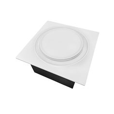 a square white plate on top of a black base