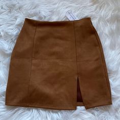 High Waisted Faux Suede Mini Skirt Brown Suede Skirt, Brown Mini Skirt, Faux Suede Skirt, Sewing Projects Clothes, Tan Skirt, Brown Skirt, Party Fits, Suede Mini Skirt, Group Halloween Costumes