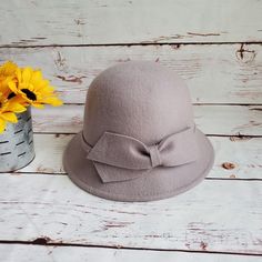 Brand New Gray Women's Hat Classic Gray Hat For Spring, Classic Gray Hats For Spring, Classic Gray Spring Hat, Gray Short Brim Fedora For Spring, Casual Winter Fedora Mini Hat, Adjustable Beige Cloche Hat For Fall, Chic Winter Mini Hats With Short Brim, Gray Adjustable Cloche Hat With Short Brim, Chic Short Brim Mini Hats For Winter