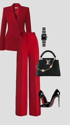 #outfitinspo #suit Baddie Suits For Women, Guest Speaker Outfit Public Speaking, Aesthetic Business Outfits Women, Business Boss Lady Outfit, Suit Top Outfit, Power Suits For Women Chic, Blazer Outfits For Black Women, Formal Business Woman Outfit, Classy Red Outfits