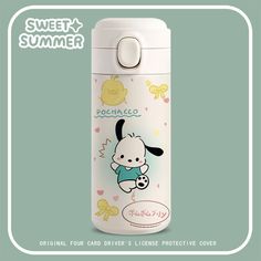 an image of a cute little dog on the side of a canister with words sweet summer