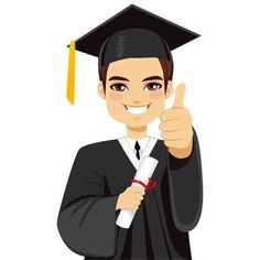 a man in graduation cap and gown giving the thumbs up sign with his thumb up