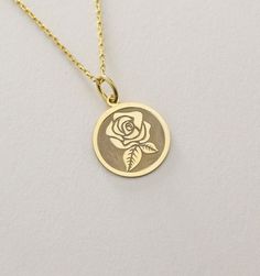 14K Real Solid Gold rose gold necklace ● Material of pendant: Solid Gold 14k ( REAL GOLD ) ● Metal Stamp: 14L ( REAL GOLD ) ● The pendant is available in 6 sizes: - 14,0 mm / 0,55 inches ( Diameter ) In the photos - 15,3 mm / 0.60 inches ( Diameter ) - 16,5 mm / 0,65 inches ( Diameter ) - 19,1 mm / 0,75 inches ( Diameter ) - 21 mm / 0,82 inches ( Diameter ) - 23 mm / 0.90 inches ( Diameter ) ( In the photos the size is 14mm / 0.55 inches Diameter ) ( Jump Ring inner diameter: 4 mm ) ● Material O Rose Gold Charm Necklace With Flower Pendant, Rose Gold Charm Necklace With Round 14k Gold Pendant, Rose Gold 14k Gold Charm Necklace With Round Pendant, 14k Yellow Gold Necklace With Rose Design, Rose Gold 14k Gold Round Pendant Charm Necklace, Yellow Gold Rose Design Necklace In 14k, Engraved Rose Gold Necklace With Flower Pendant, Rose Gold Engraved Flower Pendant Necklace, 14k Gold Rose-colored Jewelry With Rose Design